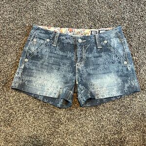 Miss Me Y2K Patterned Denim Shorts